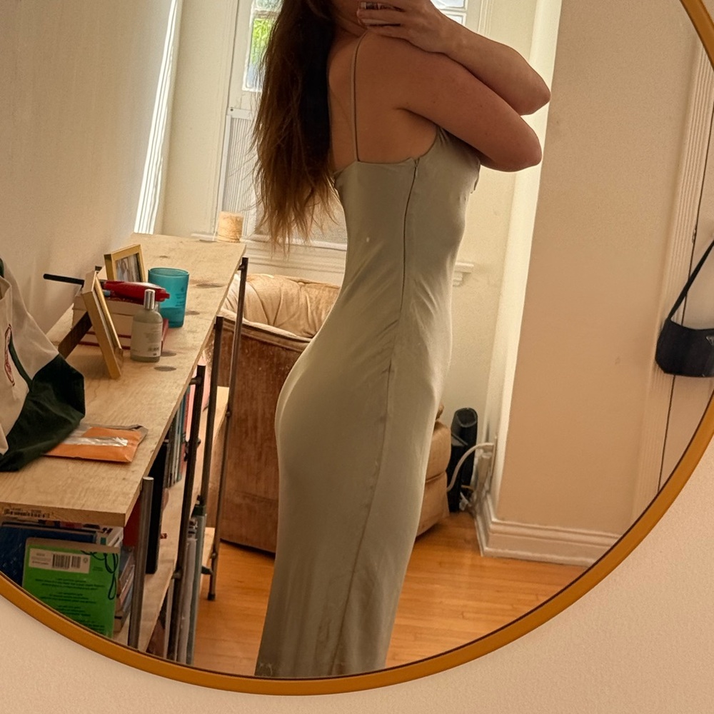 Silky Sage Green Slip Gown - Picture 7 of 7
